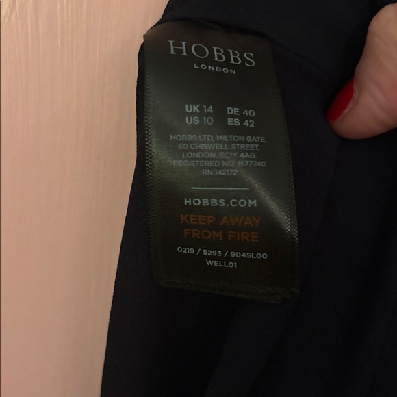 Hobbs London Polka Dot Navy and White Dress - Picture 7 of 7